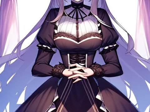 Elegant Fox Girl in Gothic Lolita Dress