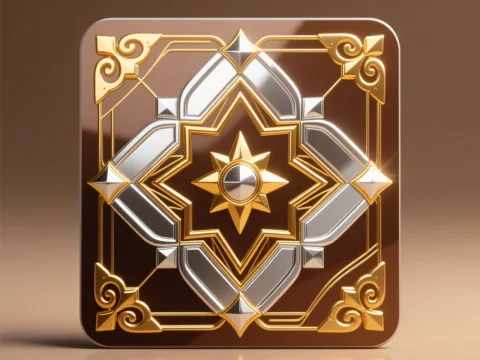 Elegant Gold and Silver Ornate Card Back Design