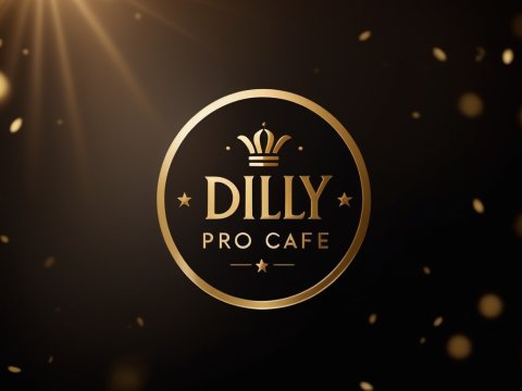 Elegant Gold Logo for Dilly Pro Cafe