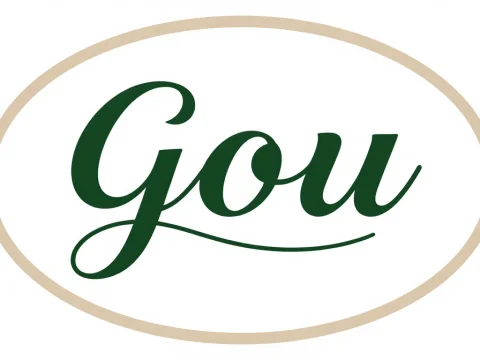 Elegant Green Cursive Text Gou in Oval Frame