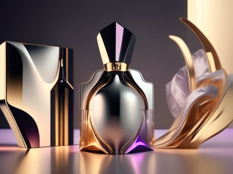 Elegant Metallic Perfume Bottles with Artistic Design