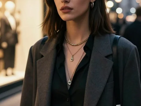 Elegant Milan Fashion Portrait in Urban Evening