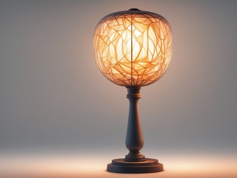 Elegant Modern Table Lamp with Intricate Light Pattern