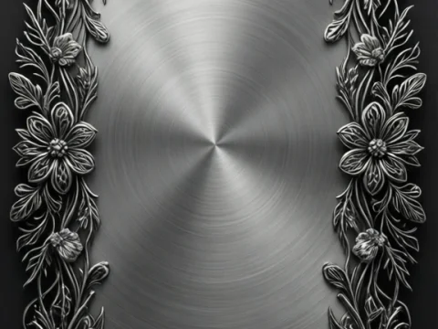 Elegant Platinum Filigree Floral Metal Frame