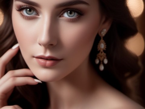 Elegant Portrait of a Woman with Vintage Earrings