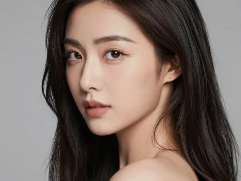 Elegant Portrait of a Young Woman with Natural Beauty