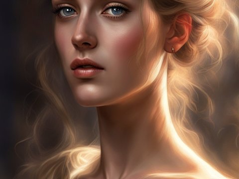 Elegant Portrait of a Young Woman with Soft Lighting
