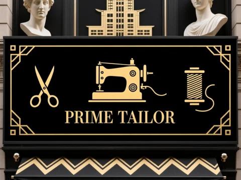 Elegant Prime Tailor Shopfront with Classic Design