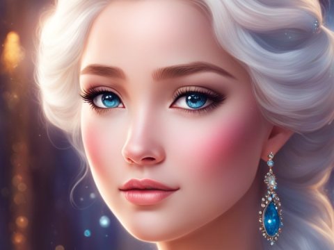 Elegant Queen with Blue Gemstone Crown