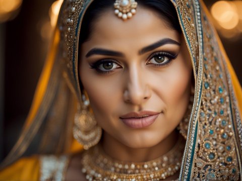 Elegant South Asian Bride in Traditional Attire