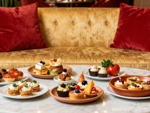 Elegant Spanish Appetizers on Marble Table