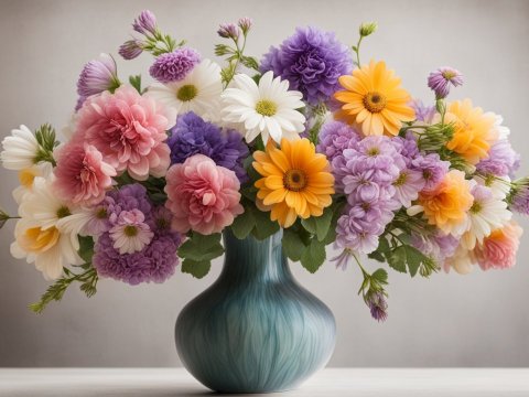 Elegant Vase with Colorful Mixed Flowers