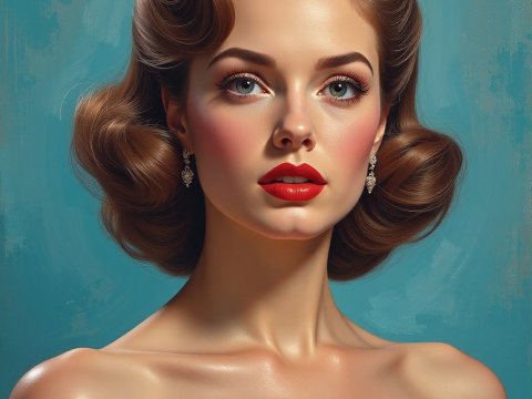 Elegant Vintage Portrait of a Woman with Classic Hairstyle