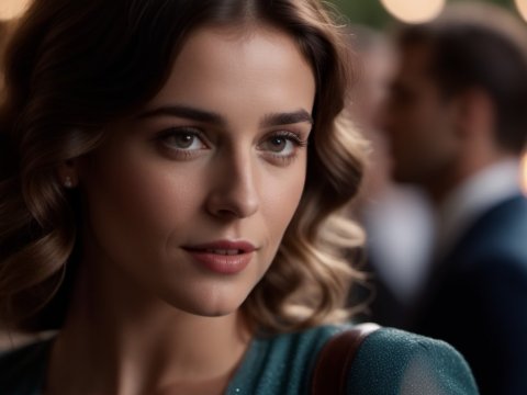 Elegant Woman at Evening Social Event