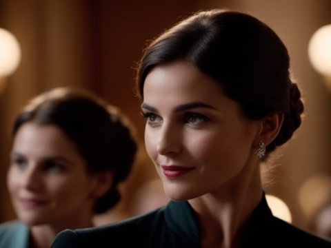 Elegant Woman in Vintage Setting with Soft Lighting