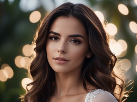 Elegant Woman with Soft Bokeh Background