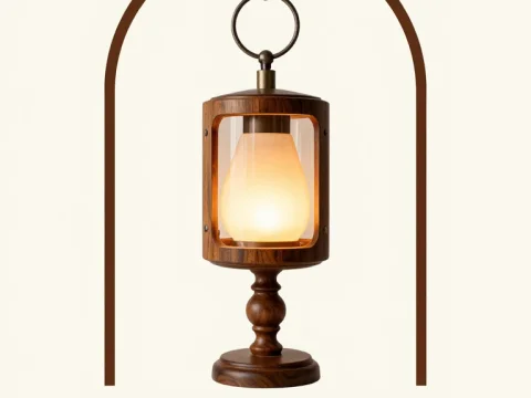 Elegant Wooden Table Lamp with Warm Glow