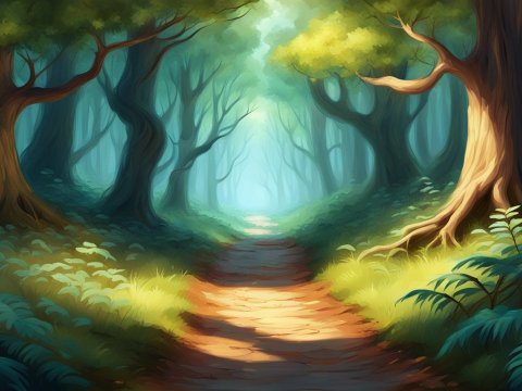 Enchanted Forest Pathway Illustration