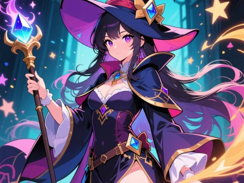 Enchanting Anime Witch Casting Magic