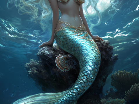 Enchanting Mermaid Under the Moonlight