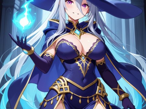 Enchanting Sorceress in a Gothic Cathedral