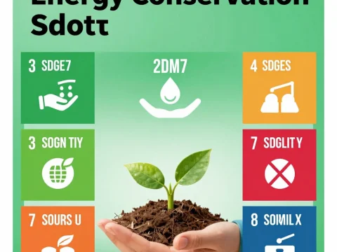 Energy Conservation Concept with Plant and Icons