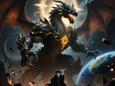 Epic Battle Between Wizard and Divine Dragon Endboss