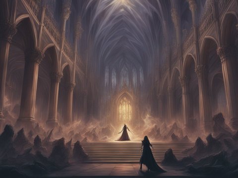 Epic Confrontation in a Gothic Cathedral