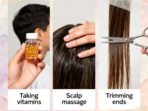 Essential Hair Care Routine Steps Collage