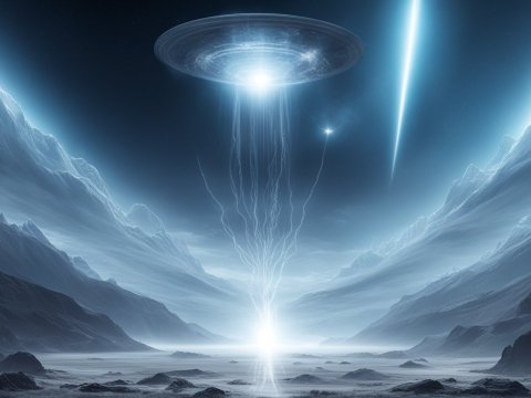 Ethereal Extraterrestrial Light Beam in Alien Valley