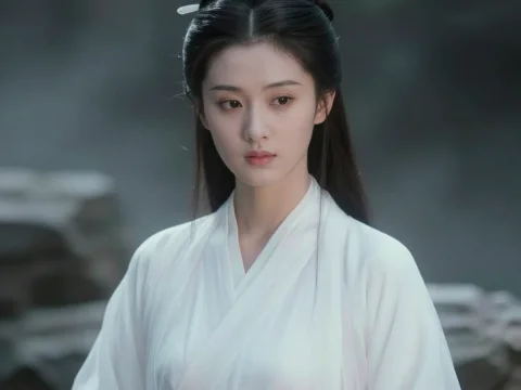 Ethereal Hanfu Portrait of a Young Woman