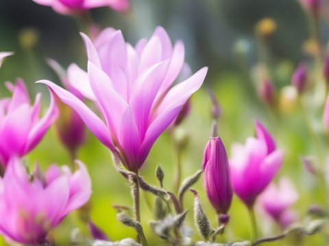 Ethereal Pink Flowers in Soft Focus