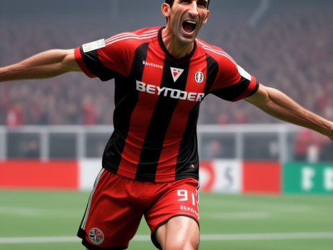 Excited Soccer Player Celebrating on the Field