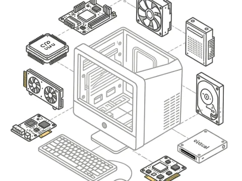 Exploded View of Desktop Computer Components