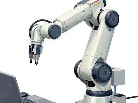 Exposed Robotic Arm Assembly with Laptop Interface