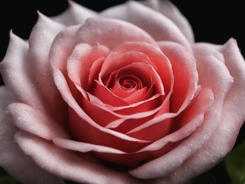Extreme Close-Up of a Dew-Kissed Pink Rose