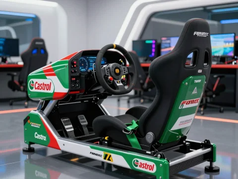 Fanatec GT Racing Simulator Cockpit with Castrol Branding