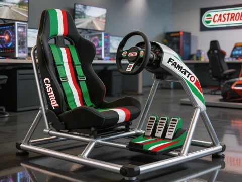 Fanatec GT Sim Racing Setup with Castrol Branding