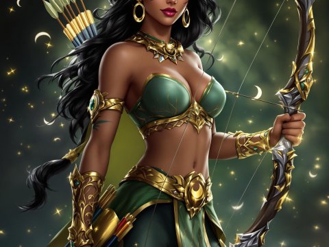 Fantasy Archer Princess with Enchanted Bow