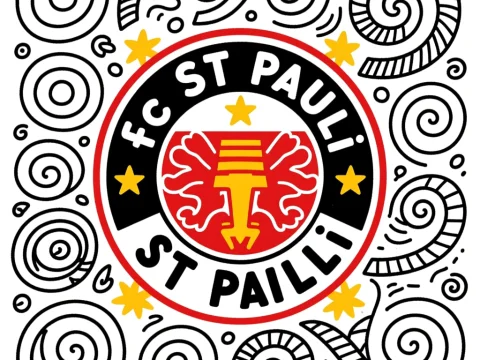 FC St Pauli Logo with Decorative Swirls