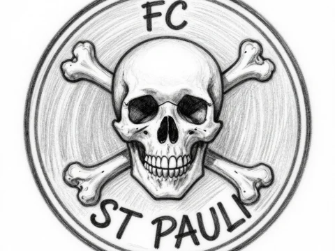 FC St Pauli Skull and Crossbones Logo Sketch