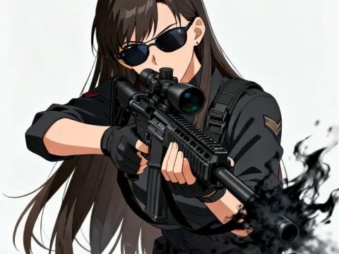 Female Agent Firing with Tactical Precision