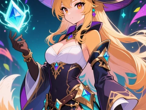 Female Fox Sorceress Casting Magic