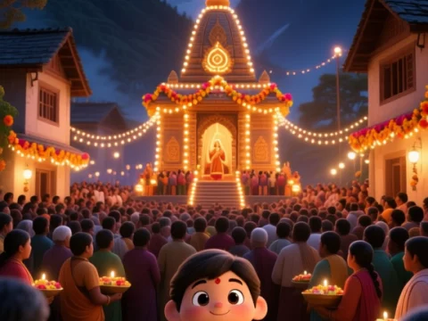 Festive Shivratri Night in Himalayan Village