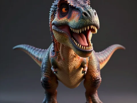Fierce Fluffy T-Rex with Detailed Textures