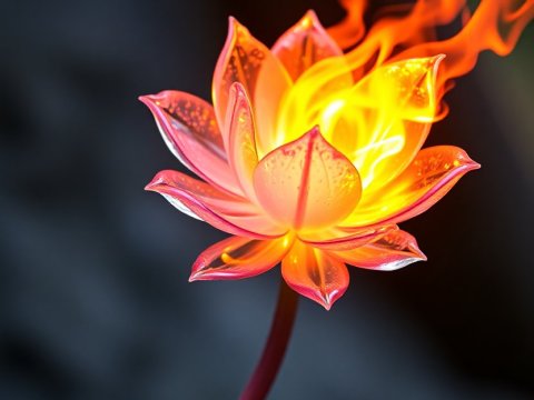 Fiery Lotus Blooming from Charred Wood