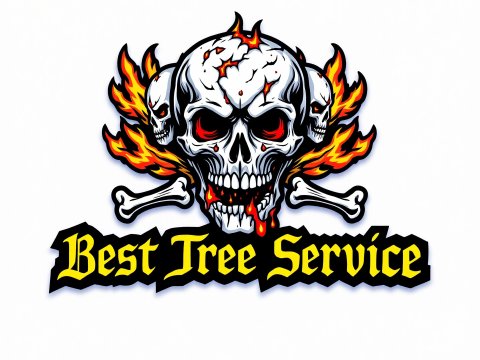 Fiery Skull Logo for Best Tree Service