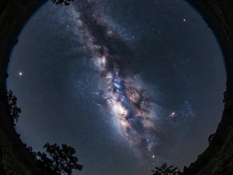 Fisheye View of the Milky Way Galaxy at Night