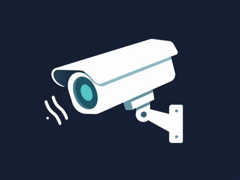 Flat Vector Illustration of CCTV Security Camera