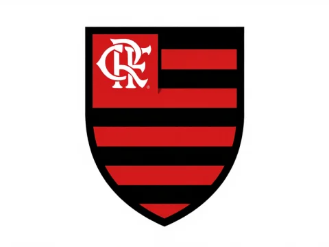 Flemish Shield with Red and Black Stripes and Monogram